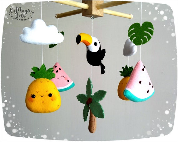 Tropical Bebe Mobile Toucan Bebe Mobile Palm Tree Mobile Baby Etsy