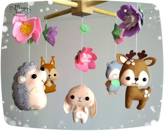 woodland animal baby mobile