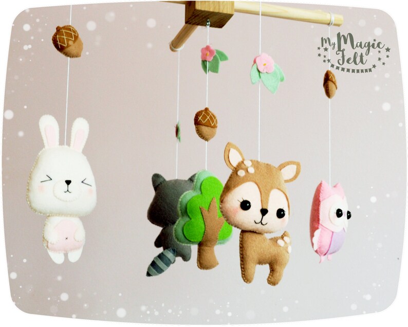 Baby Mobile Forest Nursery Mobile Woodland Animals Baby Mobile Etsy