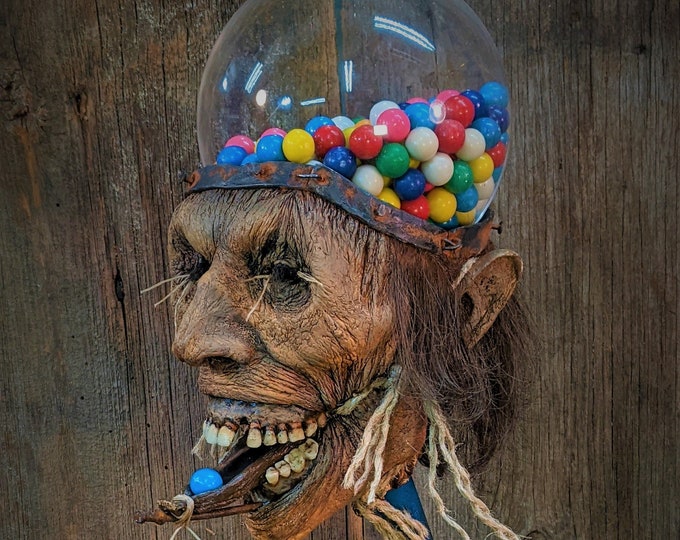 Gumball Machine Ed Gein Mummified Human Skull Sculpture Horror Zombie ...