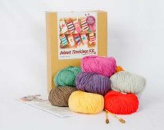Advent Bunting Christmas Stockings Knitting Kit 6 colours Advent Bunting Christmas Stockings Knitting Kit 6 colours