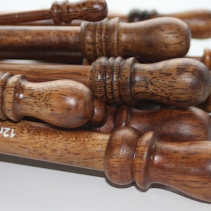 10in 25cm long Albizia Knitting Needles East Indian Walnut image 1