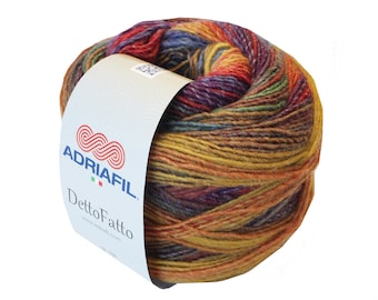 Dettofatto | Hand Knitting and Crochet Yarn | Self Striping | 150g cake | 525m | Worsted