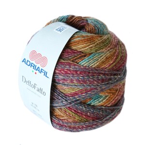 Fio Adriafil DettoFatto DK – Mistura de Lã com Listras Automáticas em Gradiente – 150g 574 Jardas