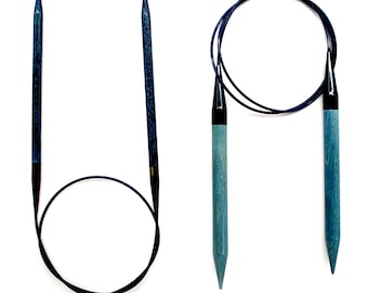 LYKKE 24in long fixed circular knitting needles - Indigo | 2mm up to 12mm | US0 up to US17 | wooden knitting needles