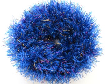 Coletero navideño tejido a mano con pelo sintético azul para mujer, accesorio para el cabello elástico, regalo de cumpleaños, ideal para rellenar calcetines navideños.