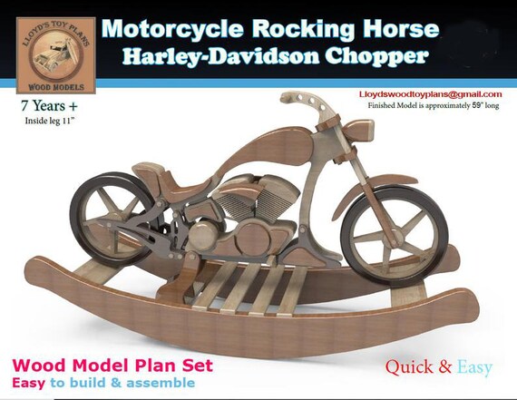 wooden motorbike rocking horse
