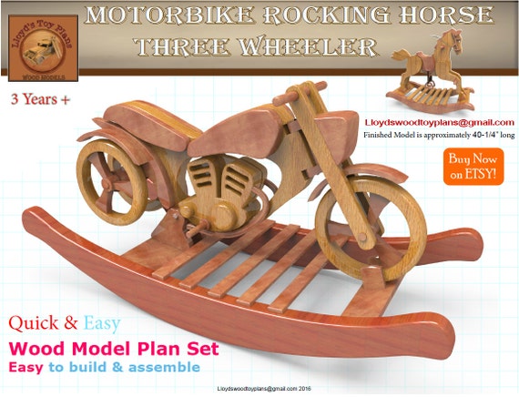 wooden motorbike rocking horse