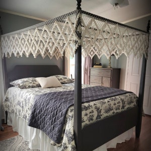 King Bed Canopy, Handmade Double Diamond, Flat or Arch.