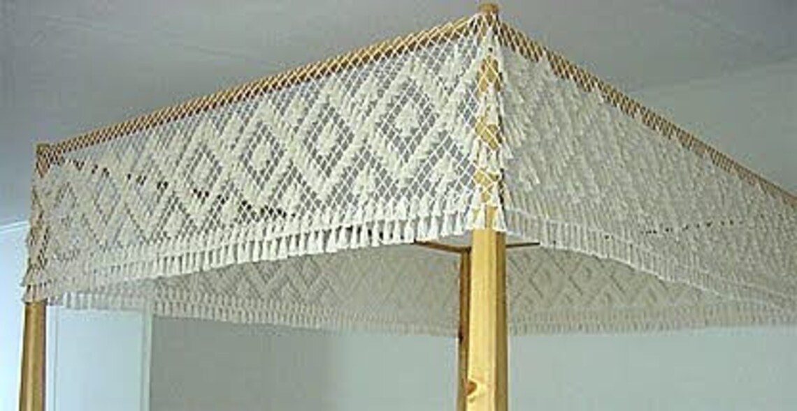Macrame Look Queen Bed Canopies Handmade Canopy Tops Etsy
