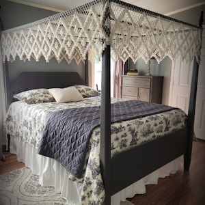 Beautifully Handmade Bed Canopy, Knotted Double Diamond Topper