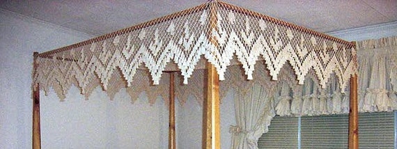 Queen Canopy Bed Top Large Scallop Design - Canopy Bed Bedding Arch Topper Queen Canopy Bed Top Large Scallop Design - Canopy Bed Bedding Arch Topper