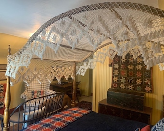 Bed Canopy: Hand Tied Bedding Co. Single Diamond Design