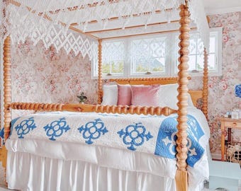 Canopy Bedding USA Made Hand Knotted Canopy (Select Size) Flat Style