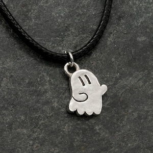 Cute and Spooky Ghost Necklace in Sterling Silver