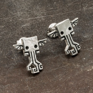 Cthulhu-oorbellen in zilver