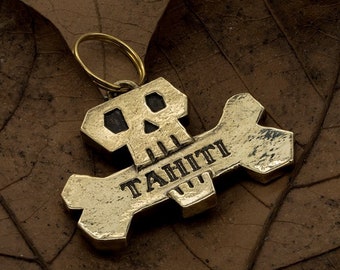 Placa con CALAVERA para animales  con nombre personalizado