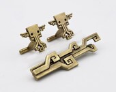 OFFER Set CTHULHU Tie Clip and Cufflinks. Lovecraft inspired Spooky Jewelry. Dreadful and alternative jewelry for men