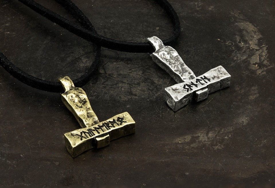 PERSONALISED Ancient VIKING Mjolnir necklace. You can personalize it with your name in runes.