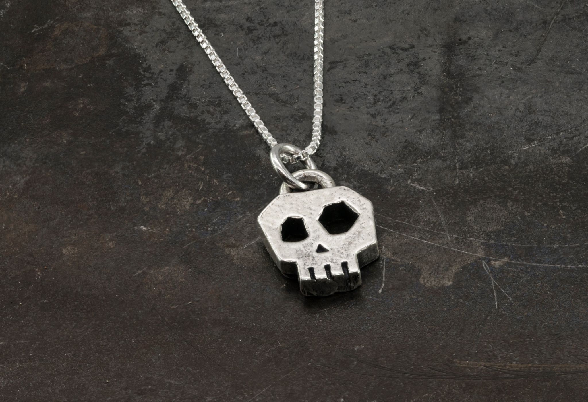 Tiny Skull Necklace Etsy UK