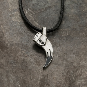 Viking Horn Pendant in Sterling Silver