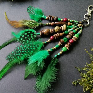 Hippie Keychain Bag Charm Feather Tassel Key Ring New Car New Home Gift ...