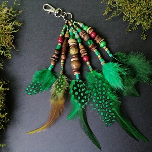 Hippie Keychain Bag Charm Feather Tassel Key Ring New Car New Home Gift ...
