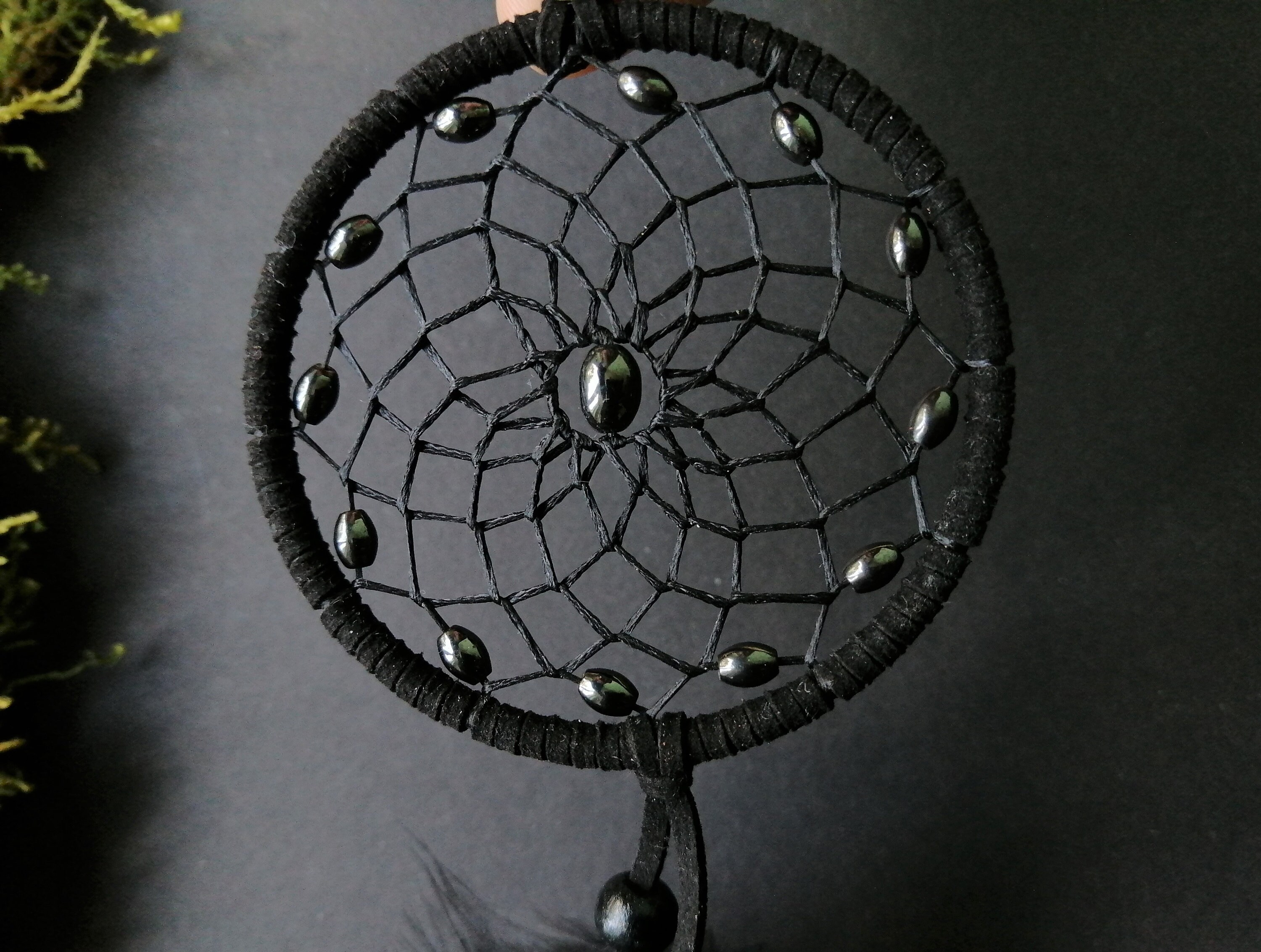 Black dream catcher rear view mirror charm car decor car Etsy
