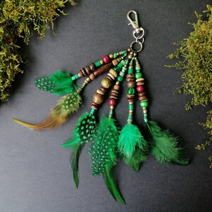Hippie Keychain Bag Charm Feather Tassel Key Ring New Car New Home Gift ...