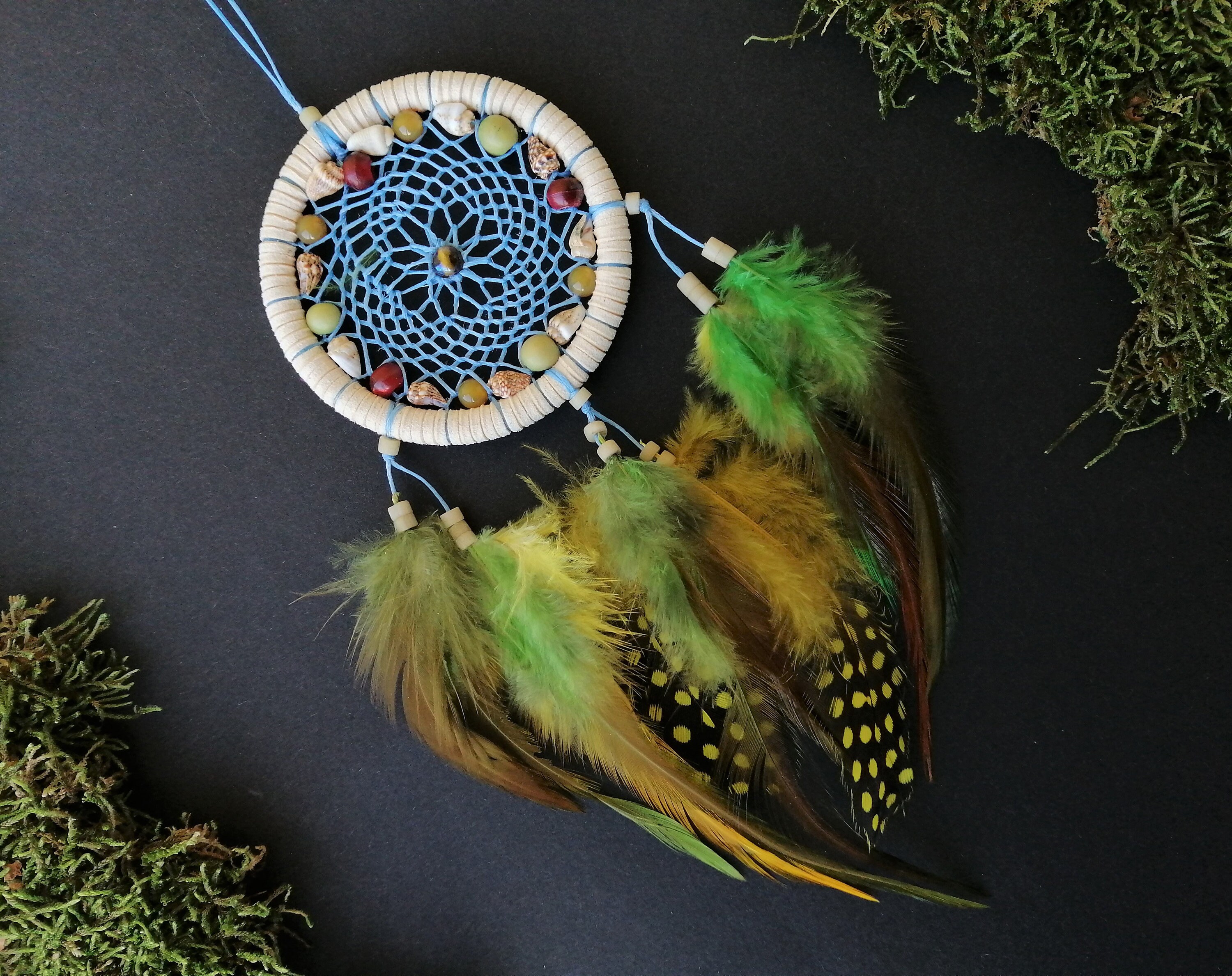 Dream Catcher Car Rearview Mirror Pendant - Feather Decor Auto Ornament Hanging Charm