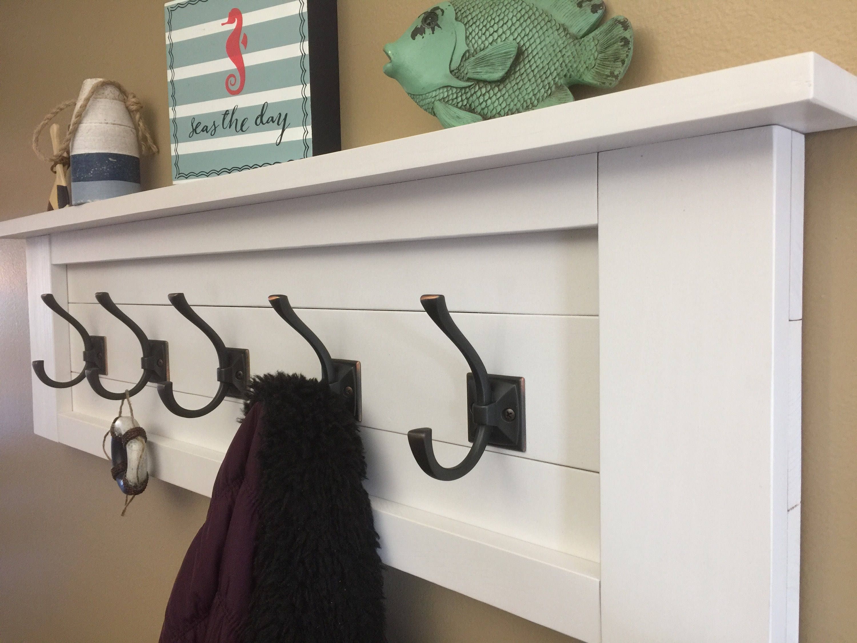 Stunning White Coat Rack With Black Hooks, Crown Molding Shelf, Living  Room, Entryway, Living Room Decor, Bedroom Decor, Kitchen Decor 