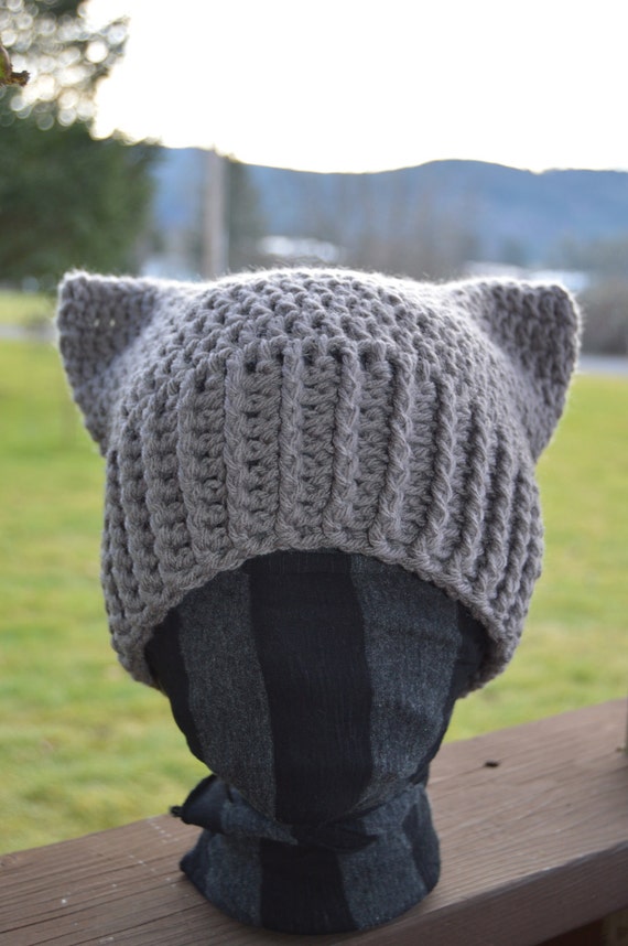 PATTERN PDF DOWNLOAD Crochet No-sew Square Cat Hat Adult Etsy
