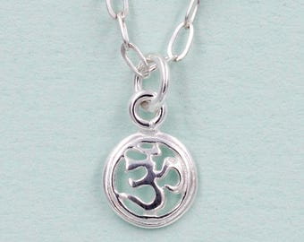 Om Yoga Pendant Necklace 925 Sterling Silver Necklace
