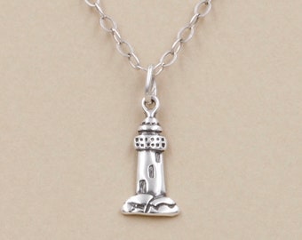 Lighthouse Pendant Necklace 925 Sterling Silver