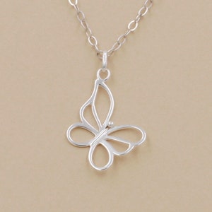 Butterfly Charm/pendant Necklace 925 Sterling Silver - Etsy