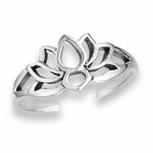 Lotus Toe Ring 925 Sterling Silver