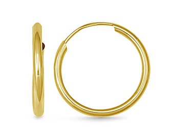 14k GF 14mm Endless Hoop Earrings