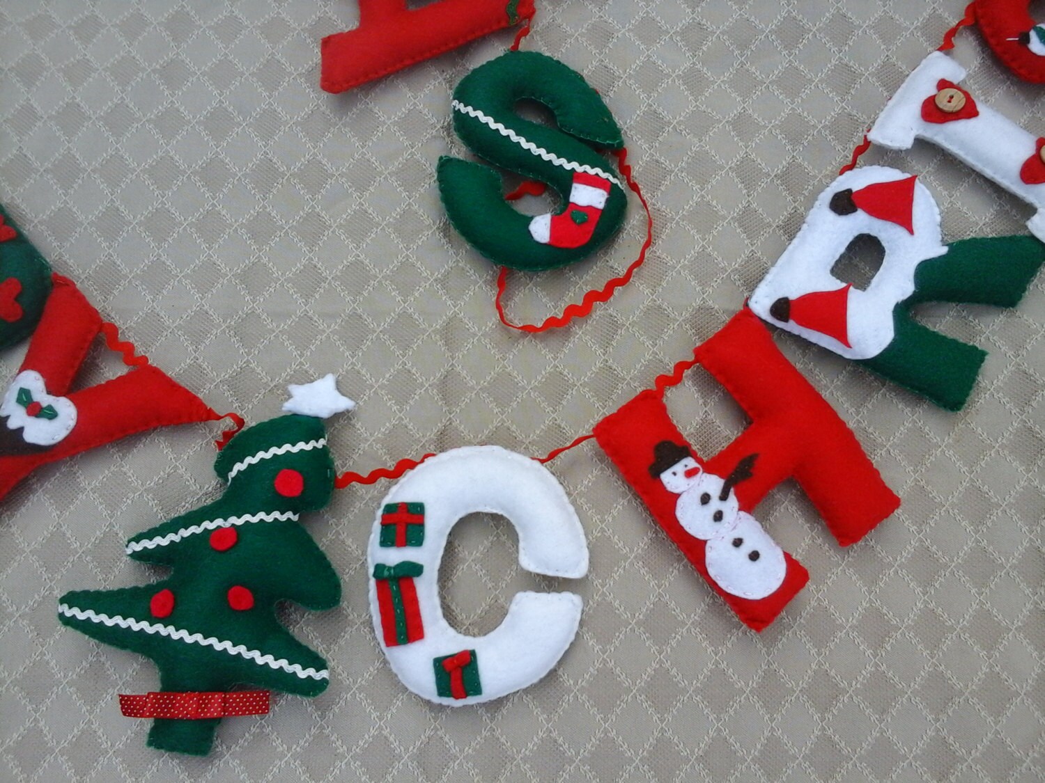 Lovely Merry Christmas Felt Banner Garland Etsy