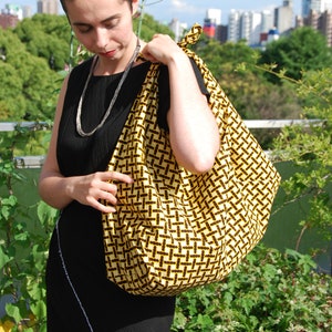 Furoshiki tote made from African wax print cotton