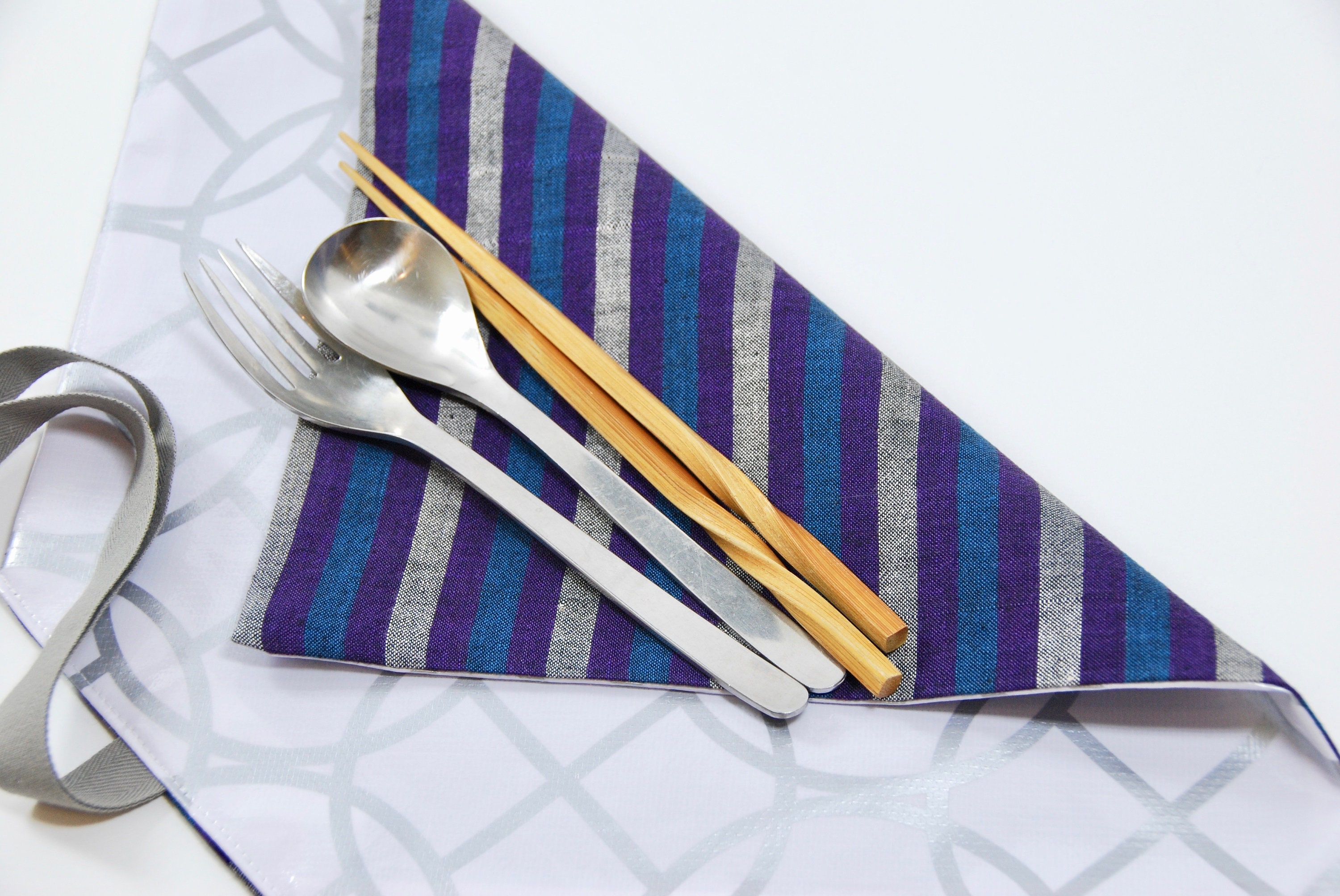 No waste cutlery wrap: Handwoven Burmese cotton