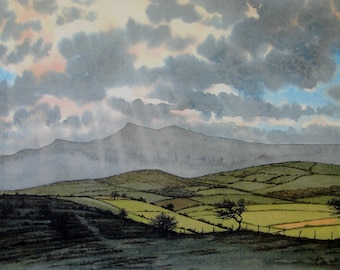 Pen y Fan, Brecon Beacons"   A signed and numbered print by Andrew Bailey. Landscape, woodland, Birds, Wildlife, Seascape originals, prints.