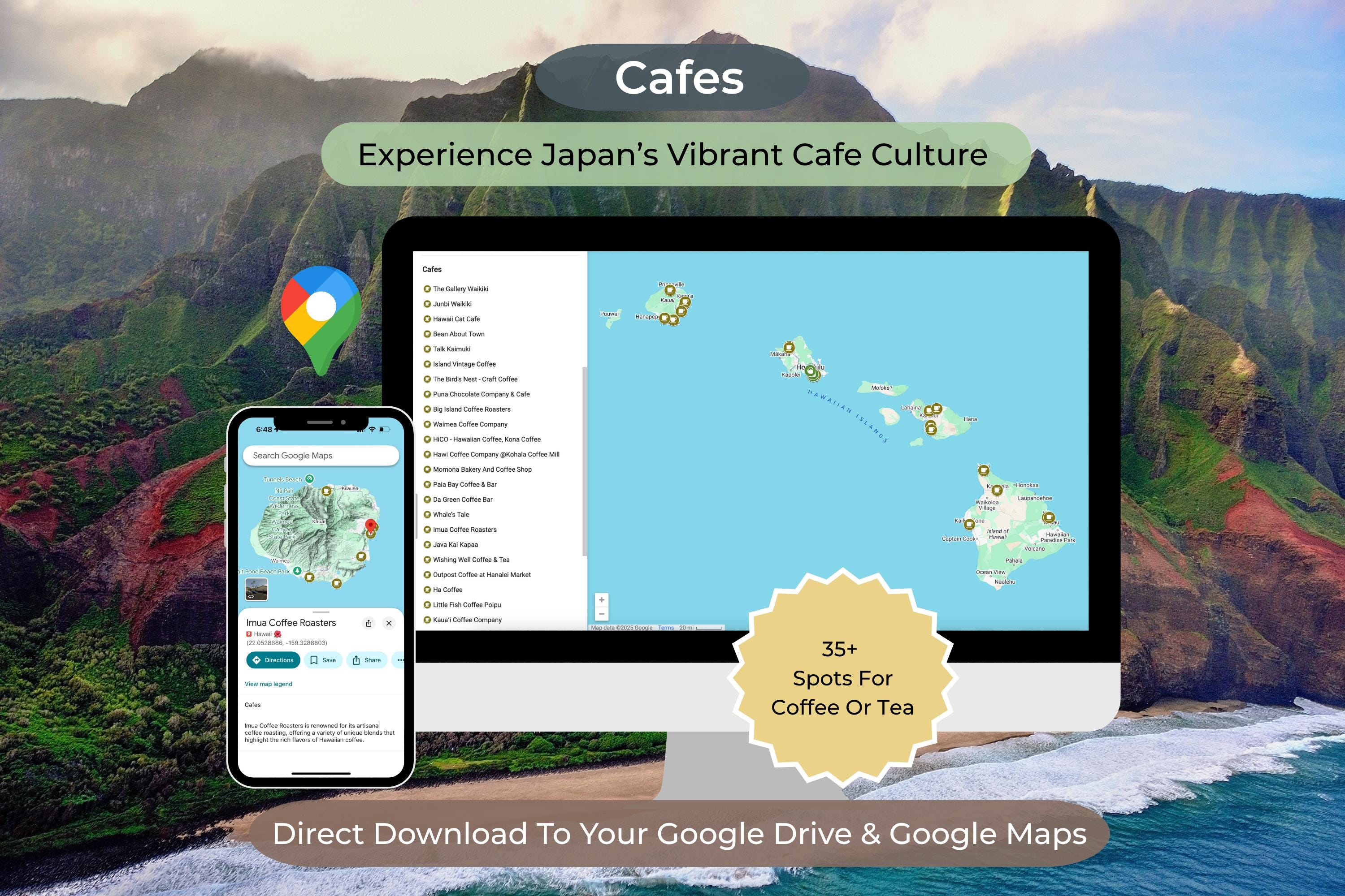 ハワイ旅行マップ＆ガイド | Googleマップ | マイマップ - Etsy 日本