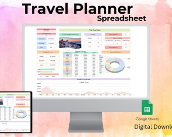 One Month Travel Planner | Budget Google Sheets Template (Digital Download)