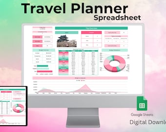 One Month Travel Planner | Google Sheets Budget Template (Digital Download)