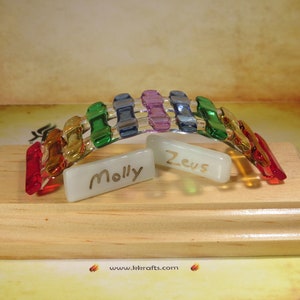 1976 - Personalized Rainbow Bridge Pet Memorial in Fused Glass and Wood - Dog Memorial / Cat Memorial