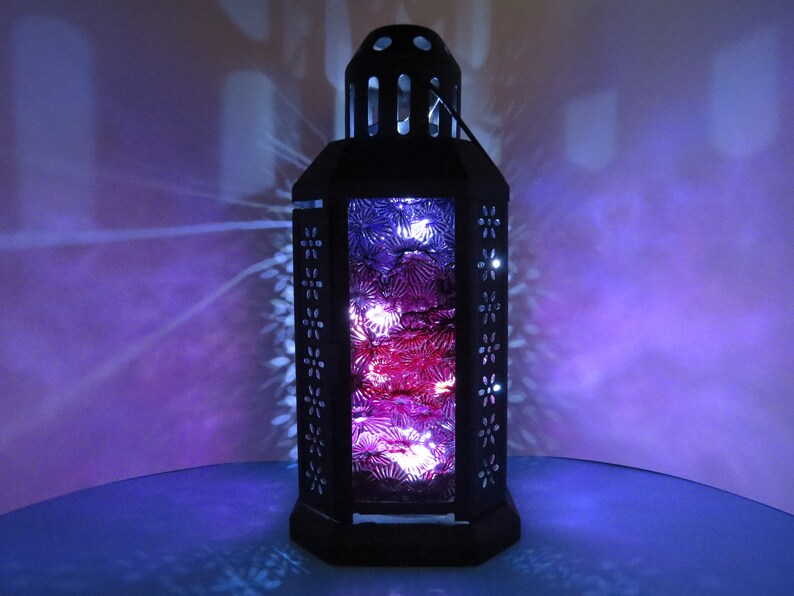 3196 northern Lights Candle Lantern Fused Etsy