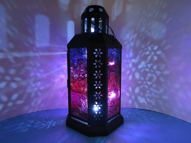 3196 northern Lights Candle Lantern Fused Etsy