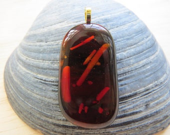0038 - Abstract Fused Glass Pendant