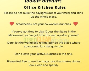 Cubicle Etiquette Humor 101 Funny Clean Up After Yourself Etsy