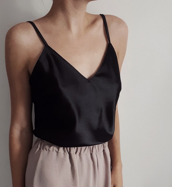 satin v neck top
